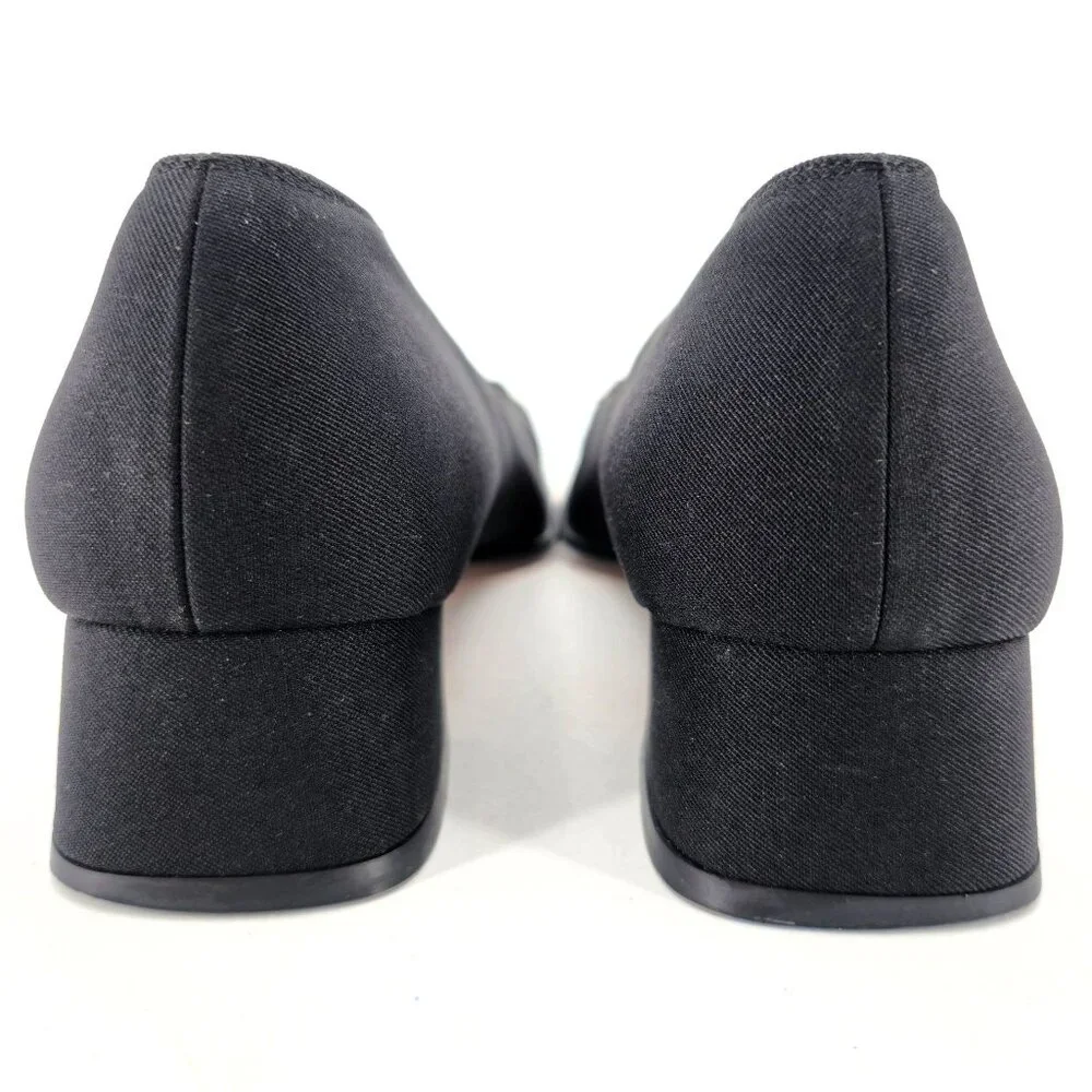 Salvatore Ferragamo Italy Black Fabric Formal Dress Shoes Women 8AA Buckle Pumps - Picture 5 of 11